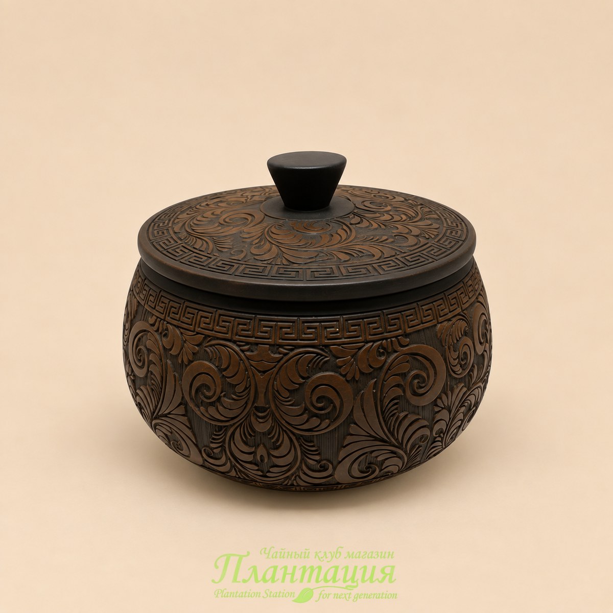 Чайница Резная, цзяньшуйская глина
