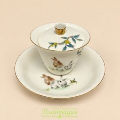 Гайвань Кролики 165 мл, фарфор