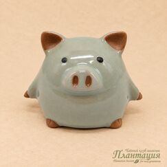 Фигурка Большая Свинка, глина, селадон