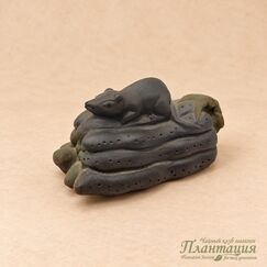 Фигурка Мышь на Ладони Будды, исинская глина