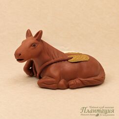 Фигурка Лошадь с Монетками Лежит, глина