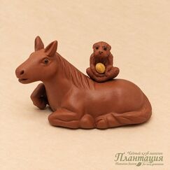 Фигурка Лошадь с Обезьянкой, глина