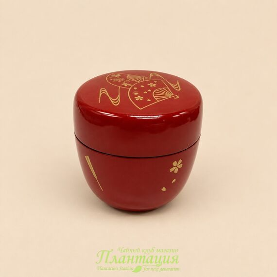 Чайница Нацумэ для Хранения Матча Красная*