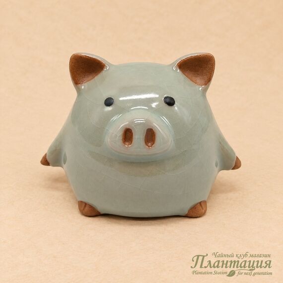 Фигурка Большая Свинка, глина, селадон
