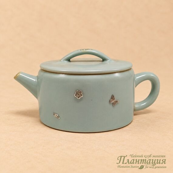 Чайник Серебряшки 160 мл, керамика жу яо, серебро