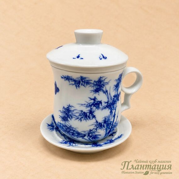 Кружка на Блюдце с Ситом, фарфор