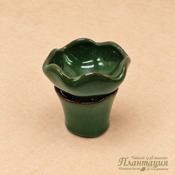 Сито Колотый Лед Зеленое, обливная керамика