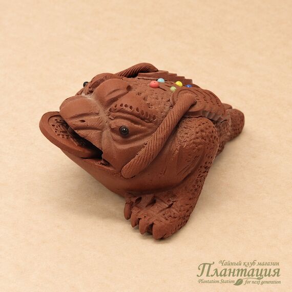 Фигурка Трехлапая Жаба Красная, глина