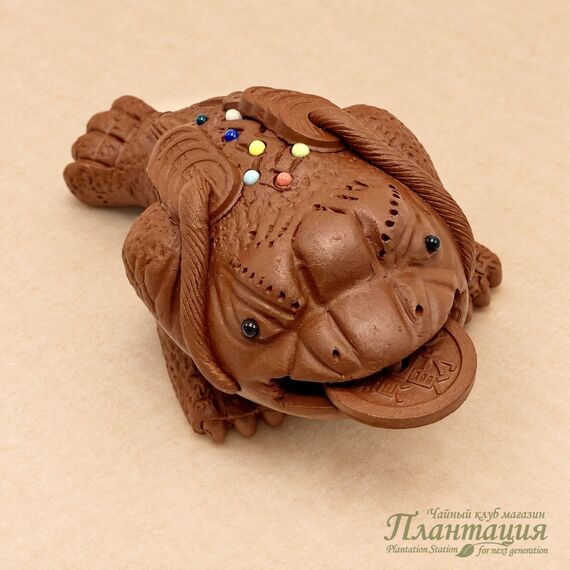Фигурка Трехлапая Жаба Красная, глина