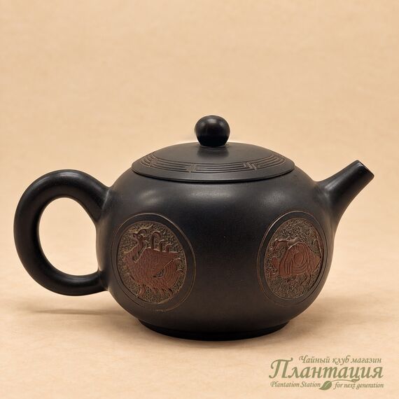 Чайник Сложная Резьба, цзяньшуйская глина