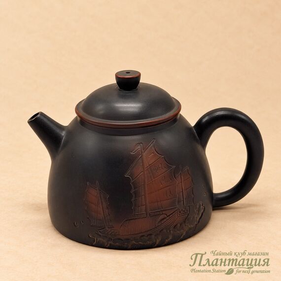Чайник Сложная Резьба, цзяньшуйская глина