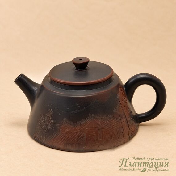 Чайник Сложная Резьба, цзяньшуйская глина