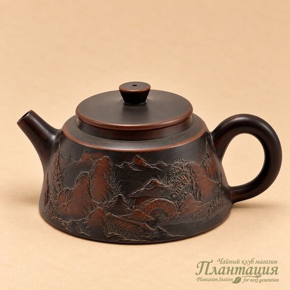 Чайник Сложная Резьба, цзяньшуйская глина