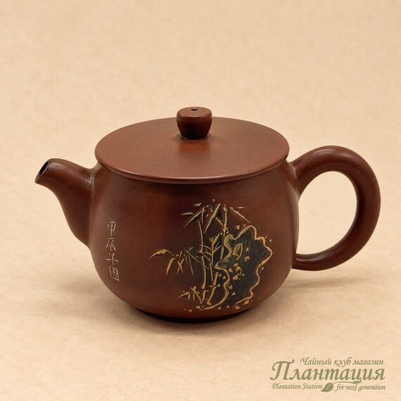 Чайник Резьба, цзяньшуйская глина