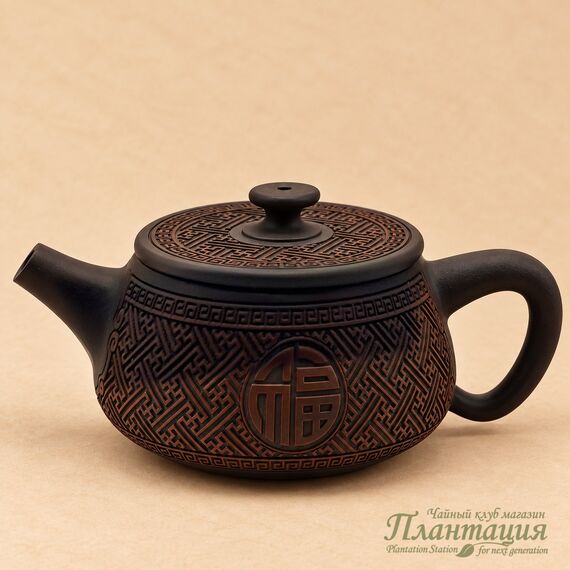 Чайник Ши Пяо Резной Узор, цзяньшуйская глина