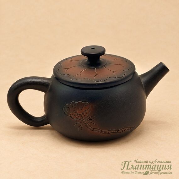 Чайник Резной Лотос, цзяньшуйская глина